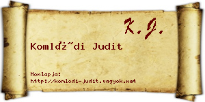 Komlódi Judit névjegykártya