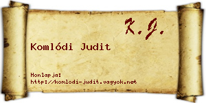 Komlódi Judit névjegykártya